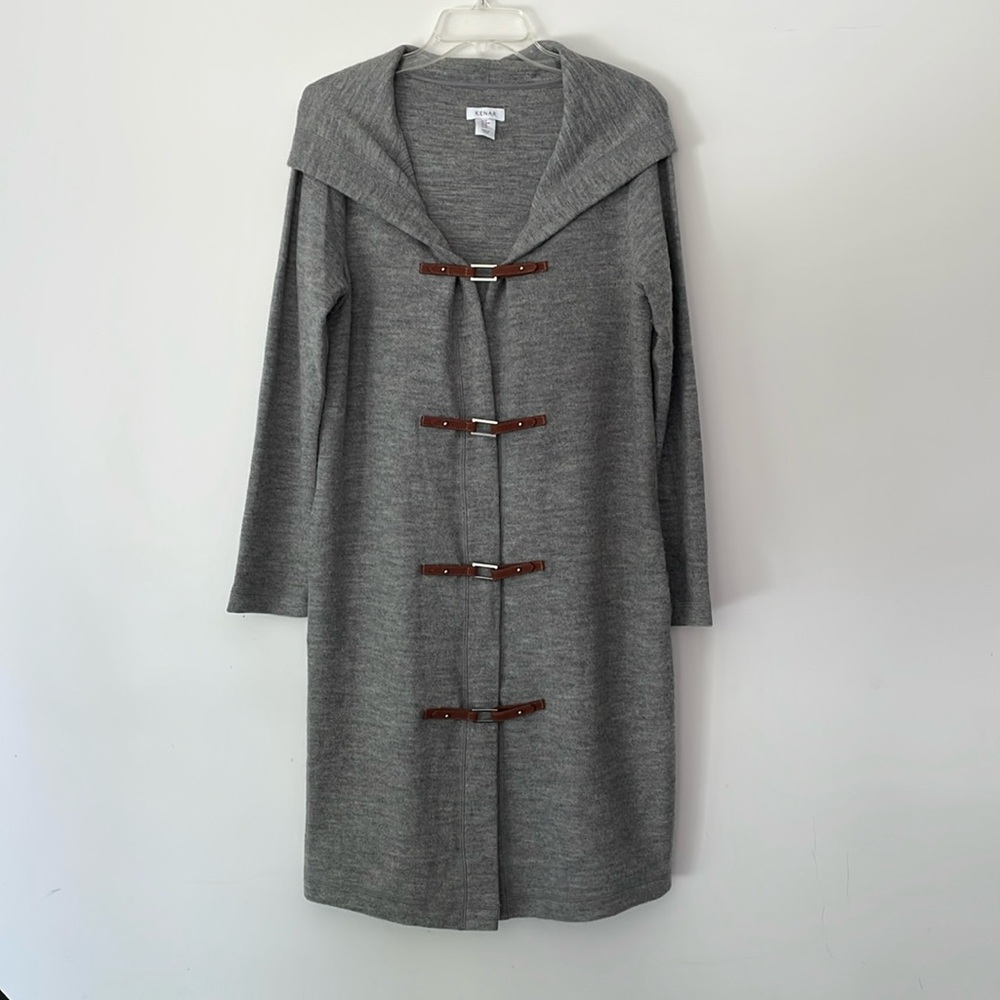 Kenar Hooded Wool Sweater Cardigan Coat